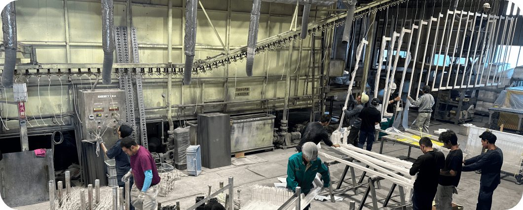 作業現場の風景、ひき映像